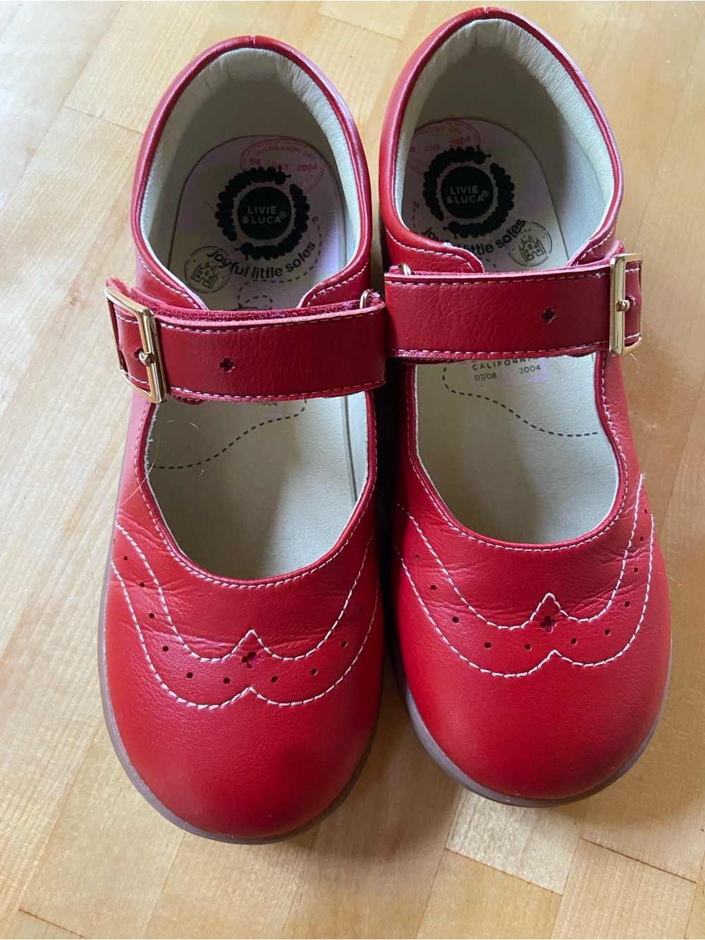 Livie & Luca Red Girls' Mary Jane Dress Shoes with Buckle